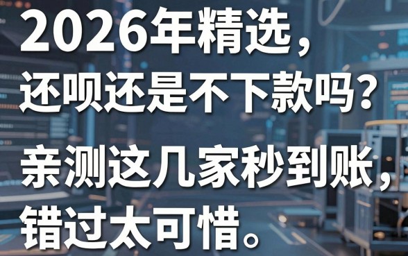 2026年精选:还呗还是不下款吗?亲测这几家秒到账,错过太可惜!
