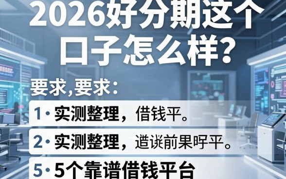 2026好分期这个口子怎么样?实测整理5个靠谱借钱平台