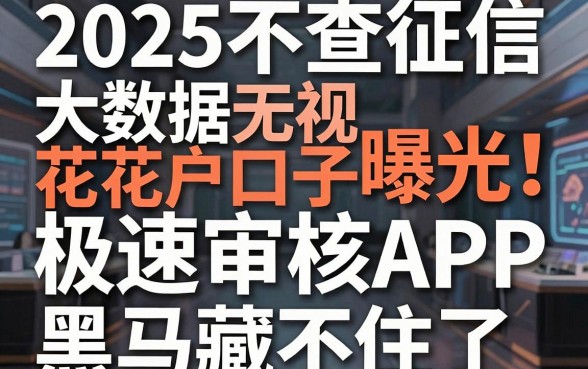 2025不查征信大数据无视花户口子曝光！这几家极速审核APP黑马藏不住了