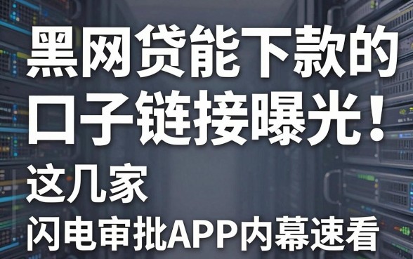 黑网贷能下款的口子链接曝光!这几家闪电审批APP内幕速看