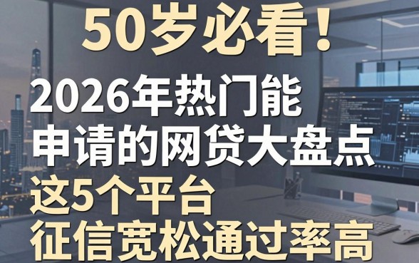 50岁必看!2026年热门能申请的网贷大盘点,这5个平台征信宽松通过率高