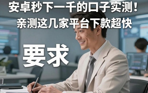 安卓秒下一千的口子实测！亲测这几家平台下款超快