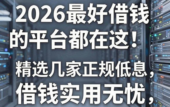 2026最好借钱的平台都在这!精选几家正规低息,借钱实用无忧!