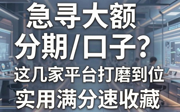 急寻大额分期口子?这几家平台打磨到位,实用满分速收藏!