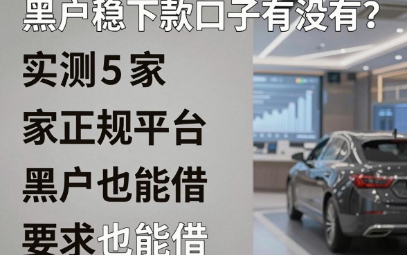 黑户稳下款口子有没有?实测5家正规平台,黑户也能借!