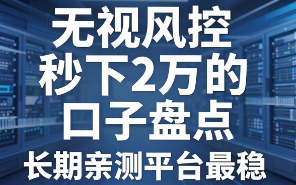 无视风控秒下2万的口子盘点,长期亲测这几家平台最稳!