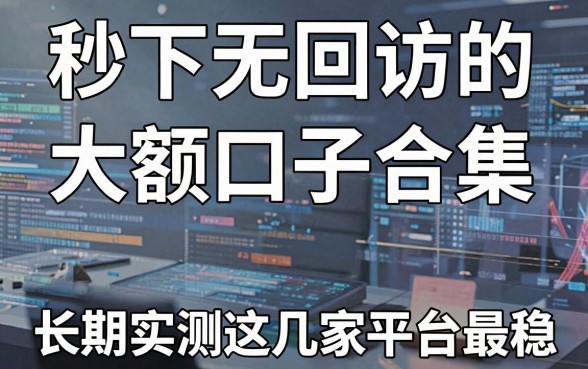 秒下无回访的大额口子合集,长期实测这几家平台最稳!