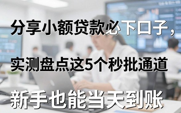 分享小额贷款必下口子,实测盘点这5个秒批通道,新手也能当天到账