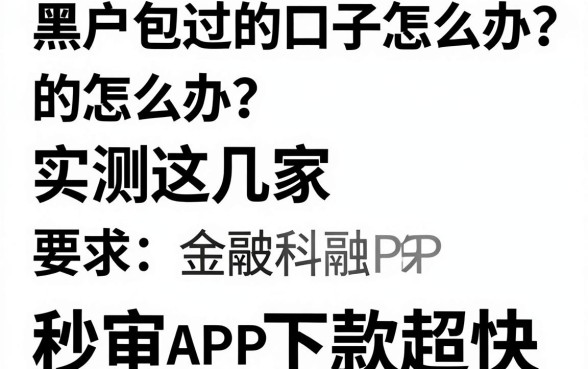 黑白黑户包过的口子怎么办？实测这几家秒审APP下款超快！