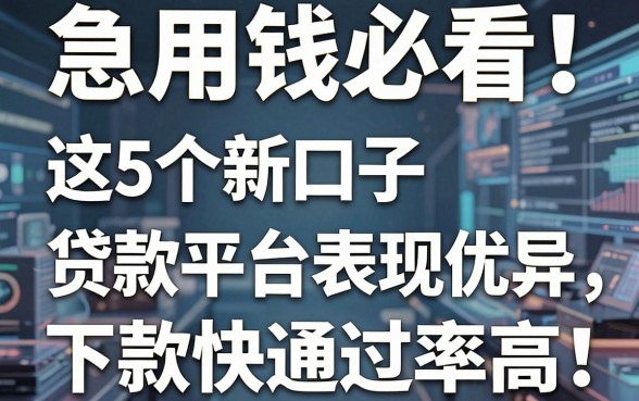 急用钱必看!这5个新口子贷款平台表现优异,下款快通过率高