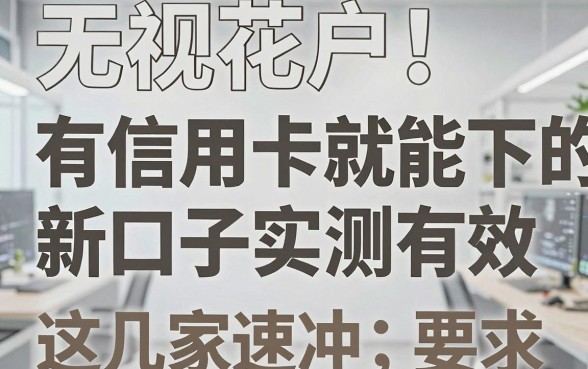 无视花户!有信用卡就能下的新口子实测有效,这几家速冲