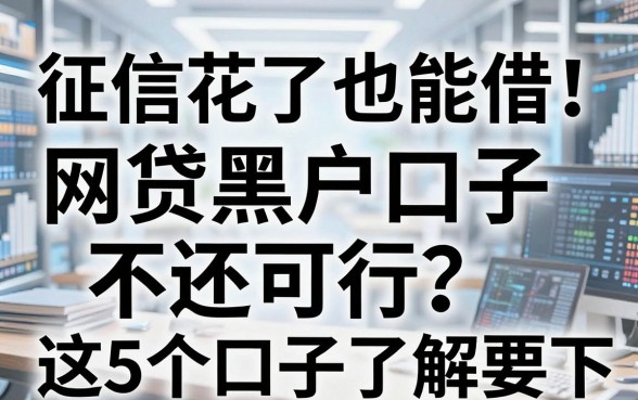 征信花了也能借!网贷黑户口子不还可行?这5个口子了解一下