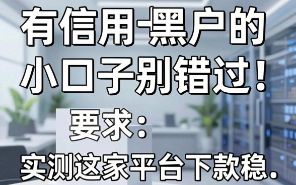 有信用卡黑户的小口子别错过!实测这几家平台下款稳