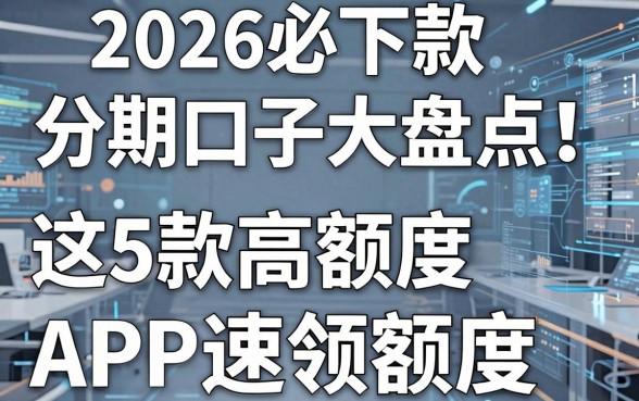 2026必下款分期口子大盘点!这5款高额度APP速领额度
