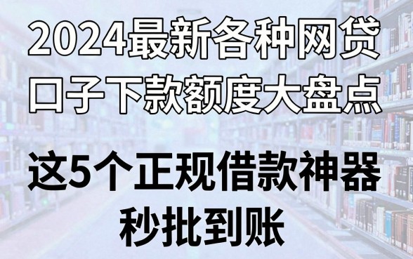 2024最新各种网贷口子下款额度大盘点,这5个正规借款神器秒批到账!