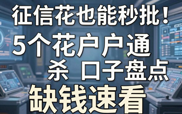 征信花也能秒批!5个花户户通杀口子盘点,缺钱速看