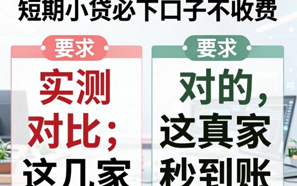 短期小贷必下口子不收费,实测对比这几家真的秒到账!