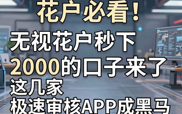 花户必看!无视花户秒下2000的口子来了,这几家极速审核APP成黑马