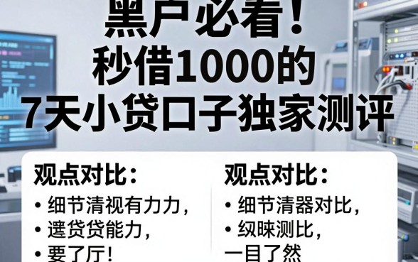 黑户必看!秒借1000的7天小贷口子独家测评,观点对比一目了然