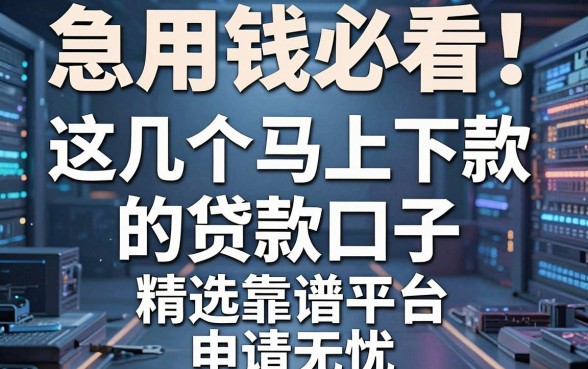 急用钱必看!这几个马上下款的贷款口子,精选靠谱平台,申请无忧!