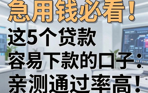急用钱必看！这5个贷款容易下款的口子，亲测通过率高！