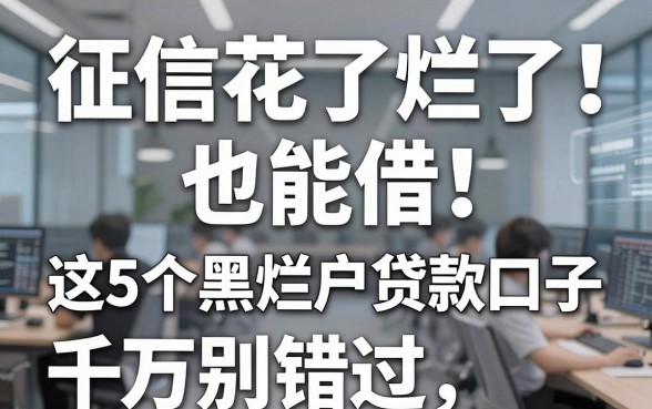 征信花了烂了也能借!这5个黑烂户贷款口子千万别错过
