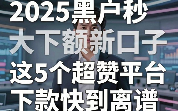 2025黑户秒下大额新口子,这5个超赞平台下款快到离谱!
