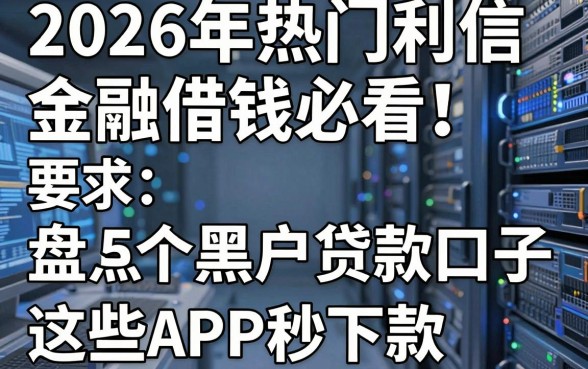 2026年热门利信金融借钱必看!盘点5个黑户贷款口子,这些APP秒下款!