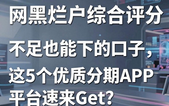 网黑烂户综合评分不足也能下的口子,这5个优质分期APP平台速来Get!