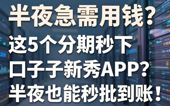 半夜急需用钱?这5个分期秒下口子新秀APP,半夜也能秒批到账!