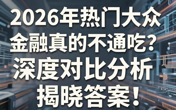 2026年热门大众金融真的不通吃?深度对比分析揭晓答案!