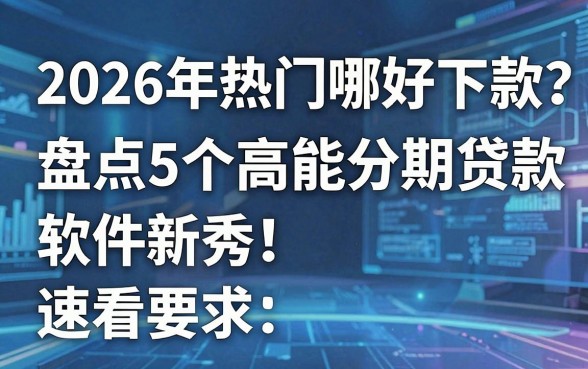 2026年热门哪好下款?盘点5个高能分期贷款软件新秀,速看!