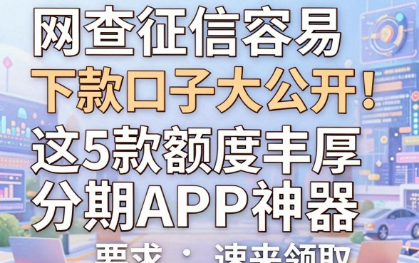 网查征信容易下款口子大公开!这5款额度丰厚的分期APP神器速来领取