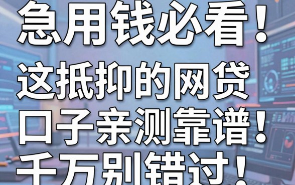 急用钱必看!这几家无抵押的网贷口子亲测靠谱,千万别错过!