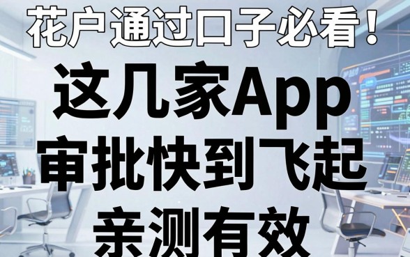 花户通过口子必看!这几家App审批快到飞起,亲测有效