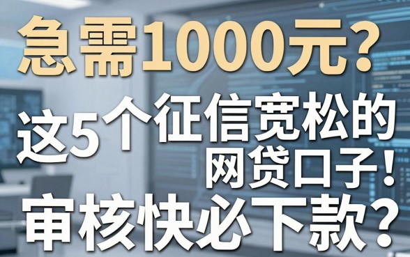 急需1000元?这5个征信宽松的网贷口子,审核快必下款!