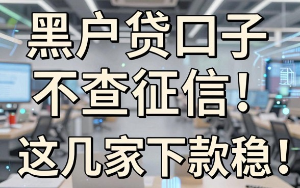 黑户贷口子不查征信,亲测这几家下款稳!