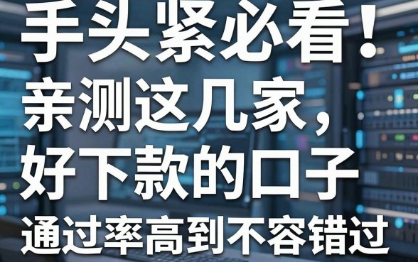 手头紧必看!亲测这几家好下款的口子,通过率高到不容错过!