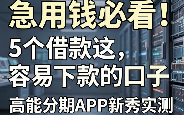 急用钱必看!这5个借款容易下款的口子,高能分期APP新秀实测