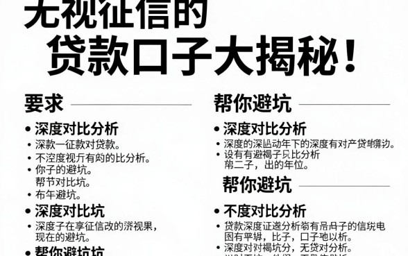 无视征信的贷款口子大揭秘!深度对比分析帮你避坑