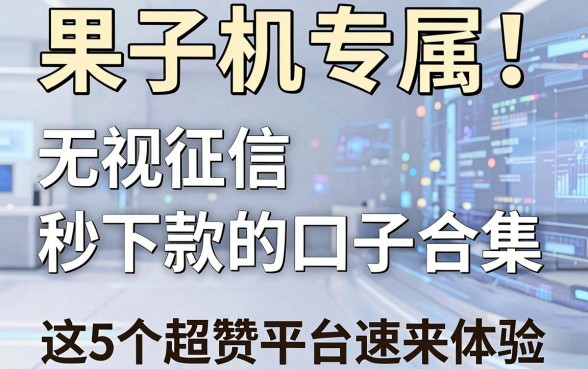果子机专属！无视征信秒下款的口子合集，这5个超赞平台速来体验