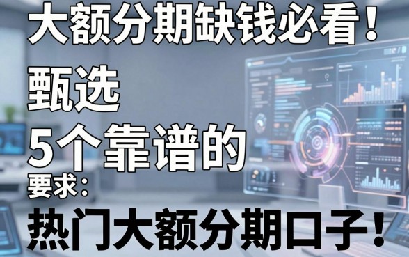 大额分期缺钱必看!甄选5个靠谱的热门大额分期口子