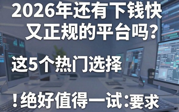 2026年还有下钱快又正规的平台吗？这5个热门选择，绝对值得一试！