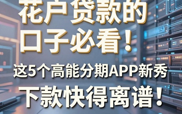 花户贷款的口子必看!这5个高能分期APP新秀,下款快得离谱
