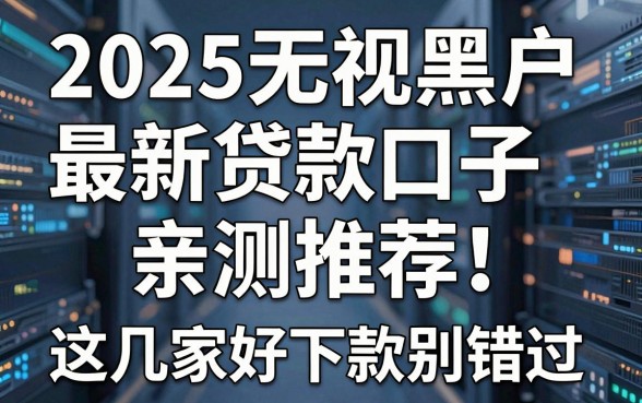2025无视黑户最新贷款口子亲测推荐！这几家好下款别错过