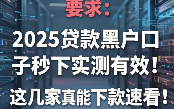 2025贷款黑户口子秒下实测有效,这几家真的能下款速看!