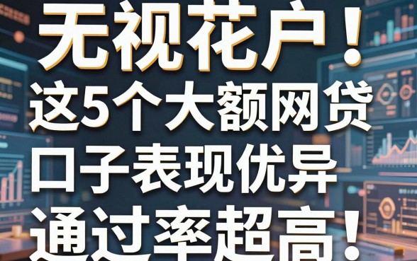 无视花户!这5个大额网贷口子表现优异,通过率超高
