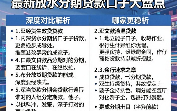 最新放水分期贷款口子大盘点,深度对比解析哪家更稳!