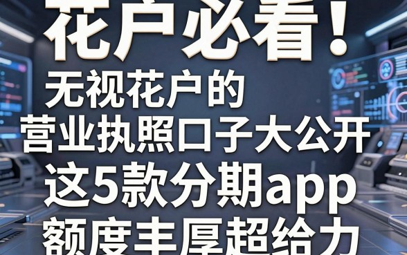 花户必看!无视花户的营业执照口子大公开,这5款分期app额度丰厚超给力