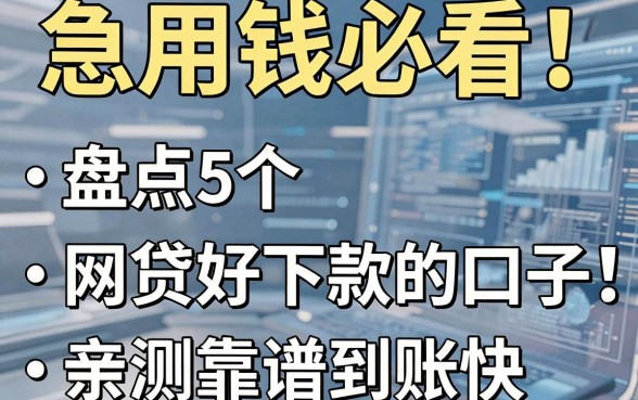 急用钱必看!盘点5个网贷好下款的口子,亲测靠谱到账快